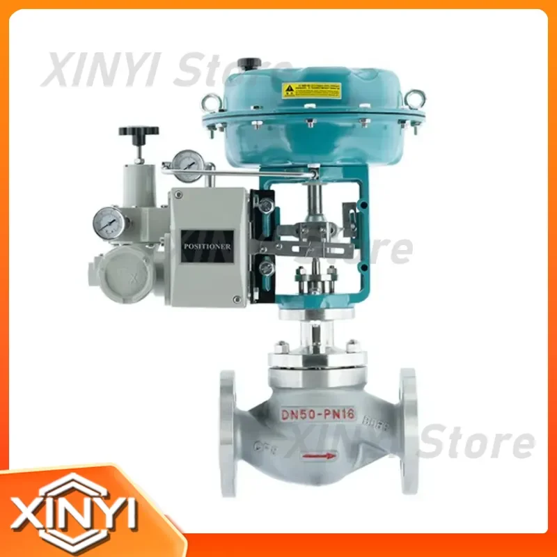 for DN40 SS304 Pneumatic Single Seated Flow Control Valve Flange Globe Valve Wholesale