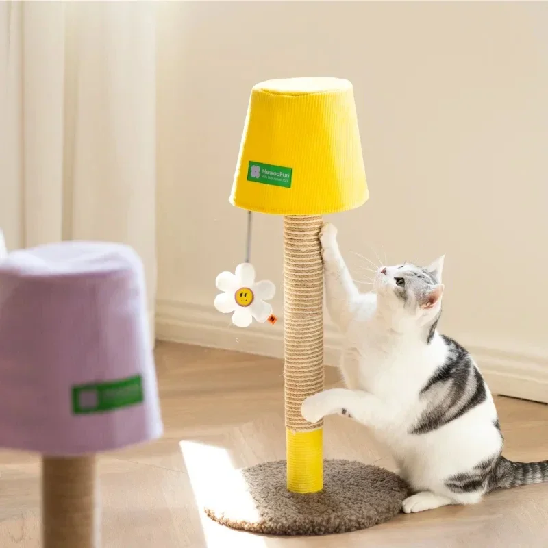 Pets Lamp Cat Scratching Post with Joys Toys Cat Tree for Indoor Cats Nature Sisal Cat Scratcher for Kitten & Adult Cat