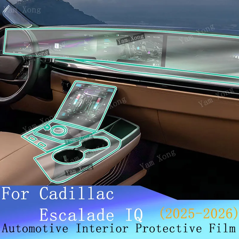 

Auto Full set interior Film For Cadillac Escalade IQ Navigation screen Protection Center Console Transparent Anti-scratch Film