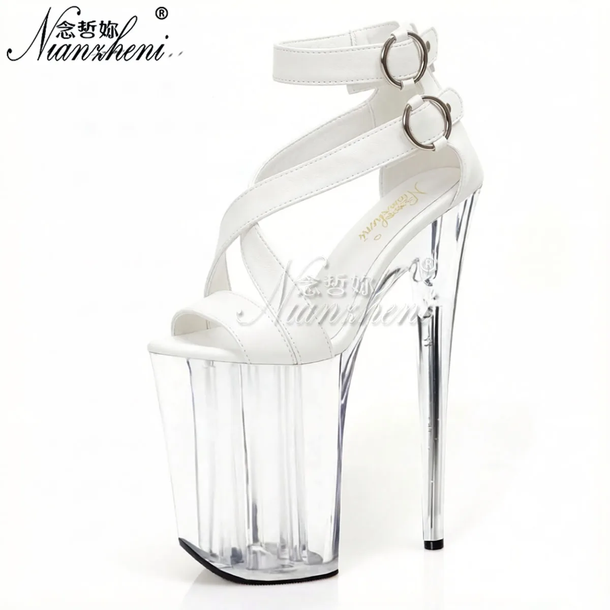 Hot sale Elegant 9 Inches High Heels 23cm hollow narrow band Sandals Exotic platform Sexy Fetish pole dancing Stripper Nightclub