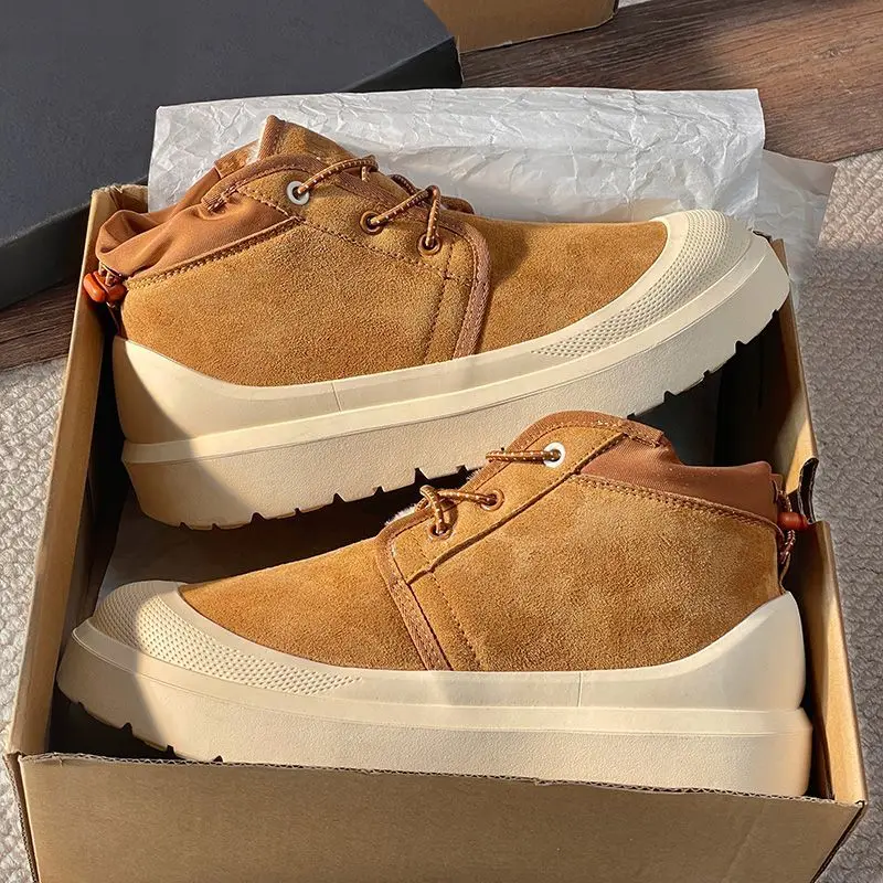 

Мужские зимние ботинки Tasman на толстой подошве, теплая нескользящая водонепроницаемая зимняя обувь на меховой подкладке