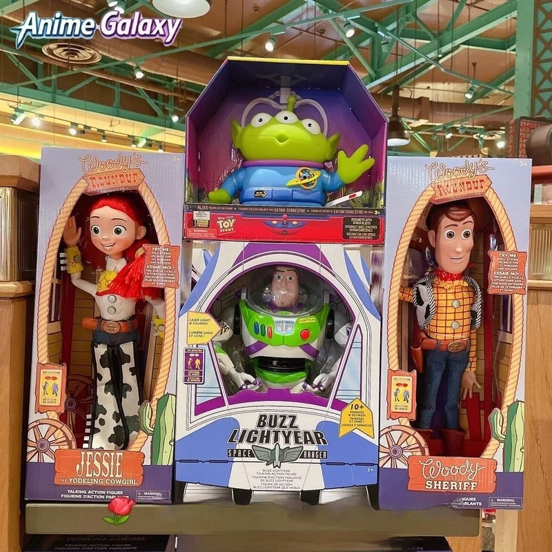 

Disney Pixar Toy Story Sheriff Woody 40CM Sound Action Figure Pull String Interactive Cowboy Doll Collectible Desktop Display