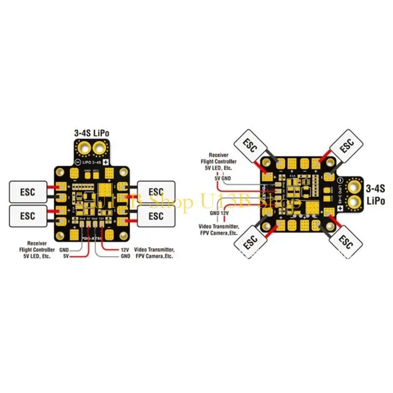 U13B PDB-XT60 BEC 5V&12V Power Distribution Board for RC Multirotor FPV