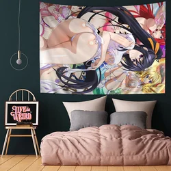 Cartoon High School DxD Anime arazzo Hippie Flower Wall tappeti dormitorio Decor Cheap Hippie Wall Hanging