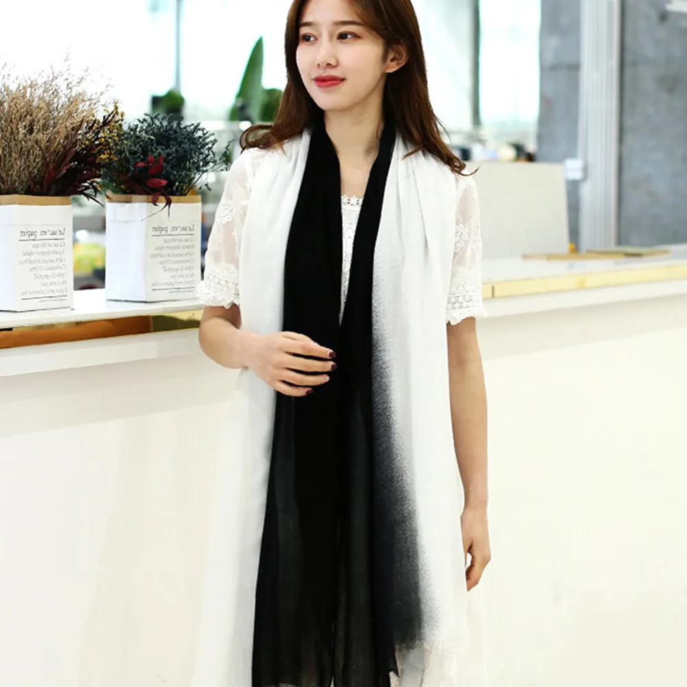 

1pc Sunscreen Shawl For Women Lightweight Silk Scarf Uv Protection Beach Wrap Ethnic Print Summer Travel Accessory