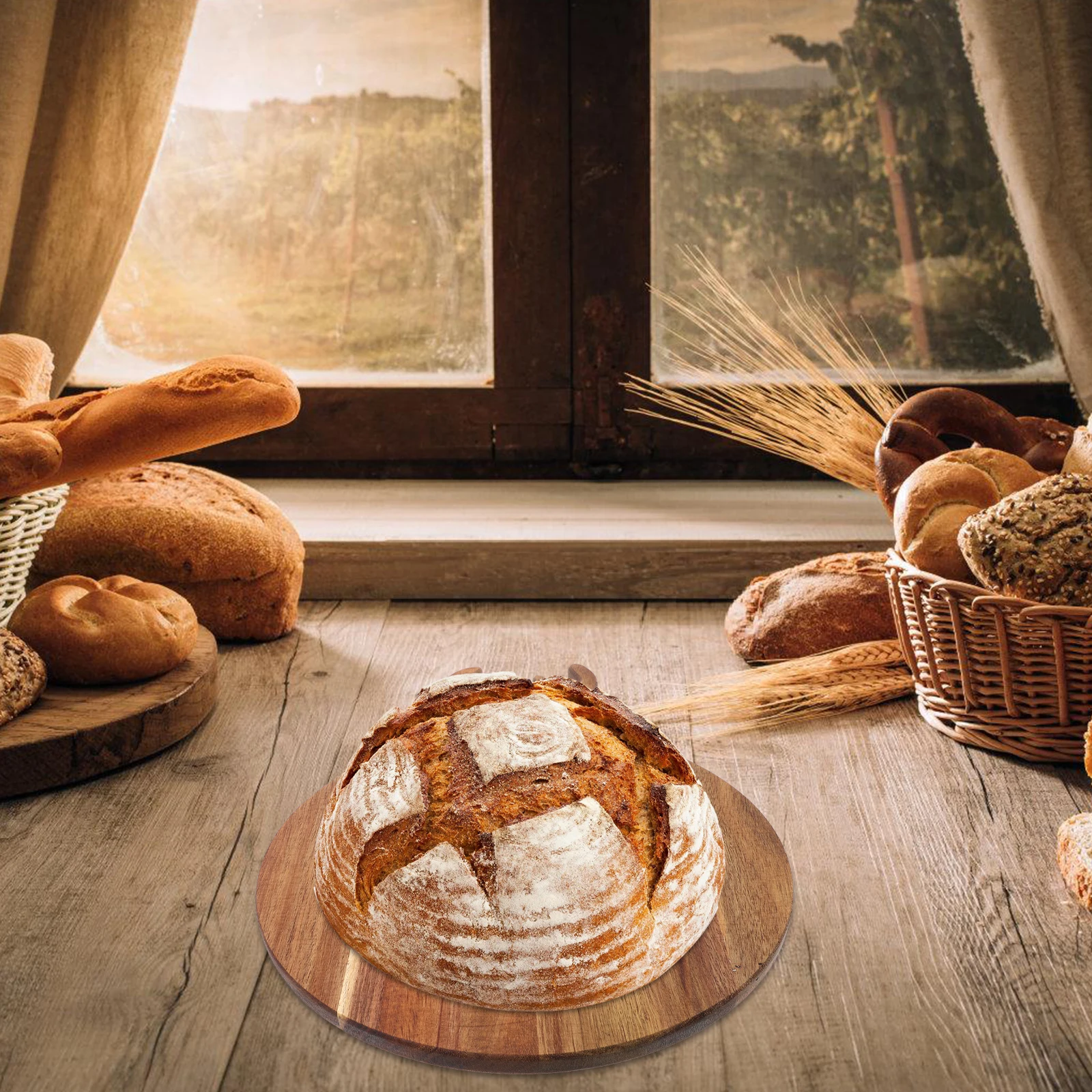 

1Pcs Wooden Bread Board Christmas Antlers Design Smooth Surface Easy Clean Bread Serving Plate Fruit Tray Kitchen Decor