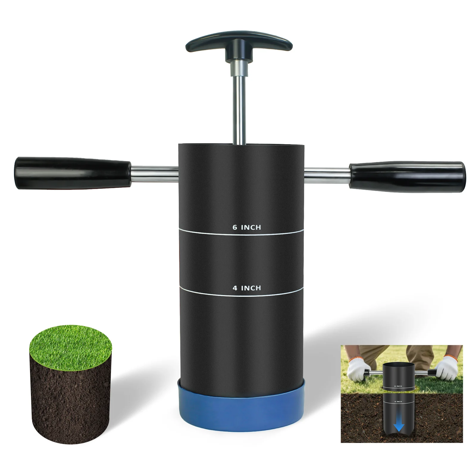 

Portable Golf Hole Cutter 4-inch and 6-inch Standard Hole Cutters Detachable Handle Backyard/Garden/Outdoor Golf Putting Greens