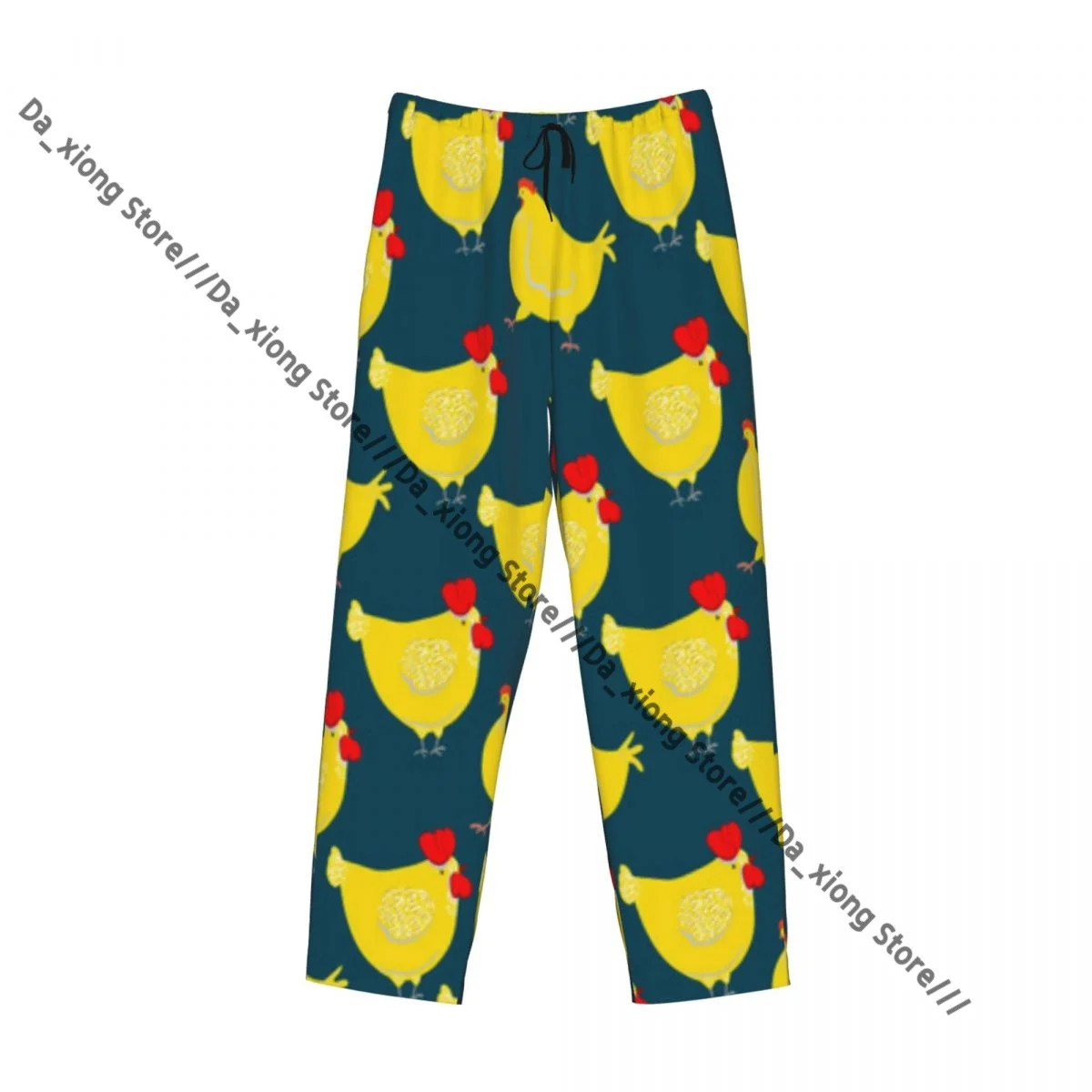 Indumenti da notte da uomo Pantaloni da notte larghi Pigiama Gallina Personaggio dei cartoni animati Gallo Illustrazione Pantaloni lunghi da salotto Abbigliamento casual per la casa
