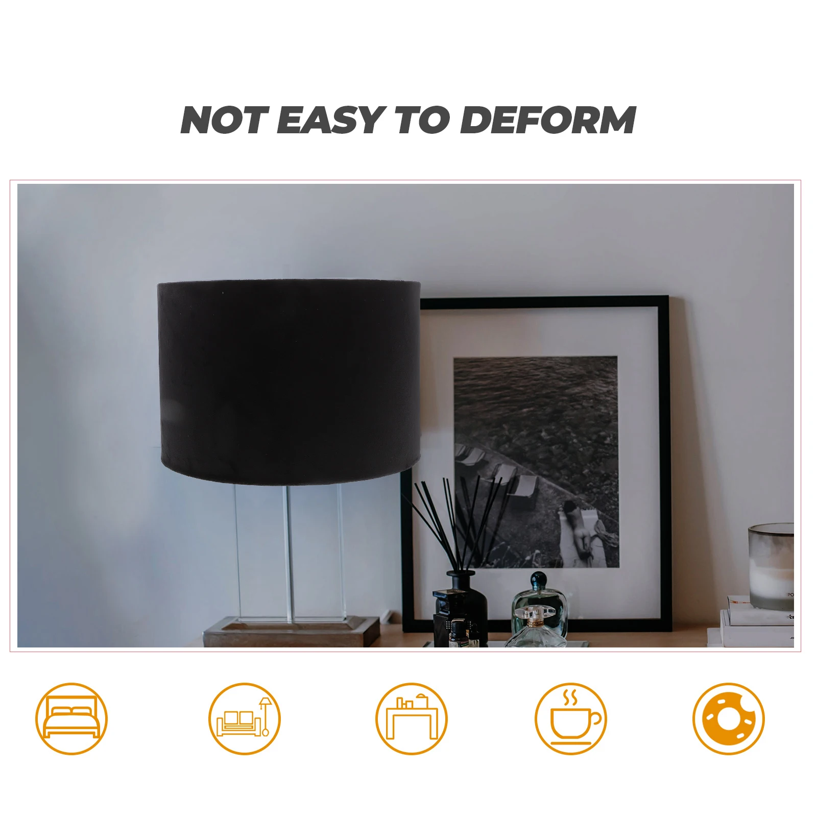 

Golden Lined Cloth Lampshade Safe Durable Long Service Life Delicate Details Romantic Warm Atmosphere Suitable Bedroom Living