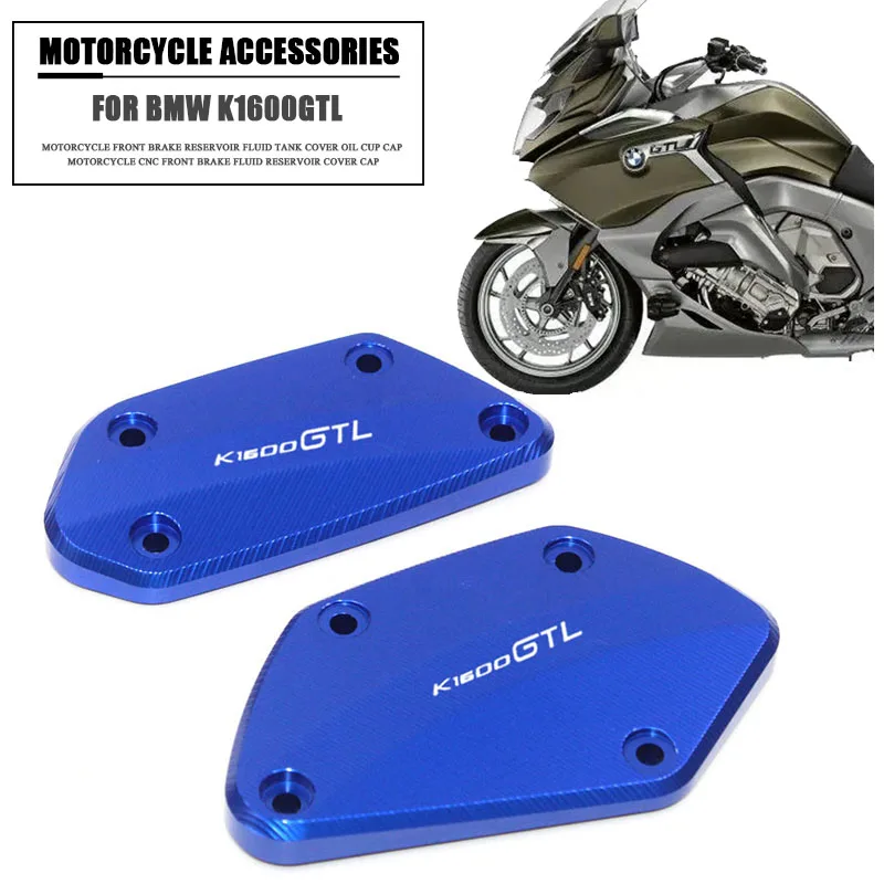 For BMW K1600GTL K1600GT k1600gl k1600 gtl With LOGO Front Brake Clutch Fluid Reservoir Cover Cap Set Motorcycle Accessories