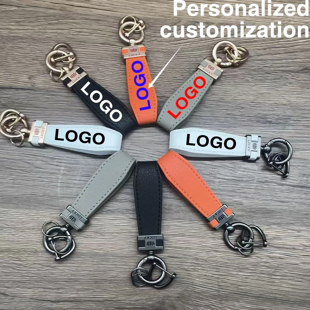 

Leather Men's And Women's Personalized Custom Names Photos Keychains Car Key Accessories Logo Photo Albums Labels Keychains