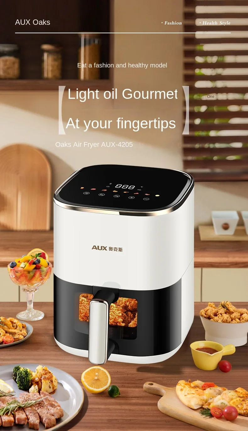 MIUI 6L Air Fryer, Electric Hot fryer Oven Oilless Cooker with Touch Control & Nonstick Basket & Visible Window, Family Size