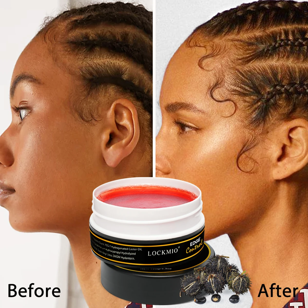 LOCKMIO Gel Fijador de Bordes 150g para Cabello o Pelucas, Producto de Estilismo, Pomada para Flequillo, Cera Nutritiva Anti-Frizz