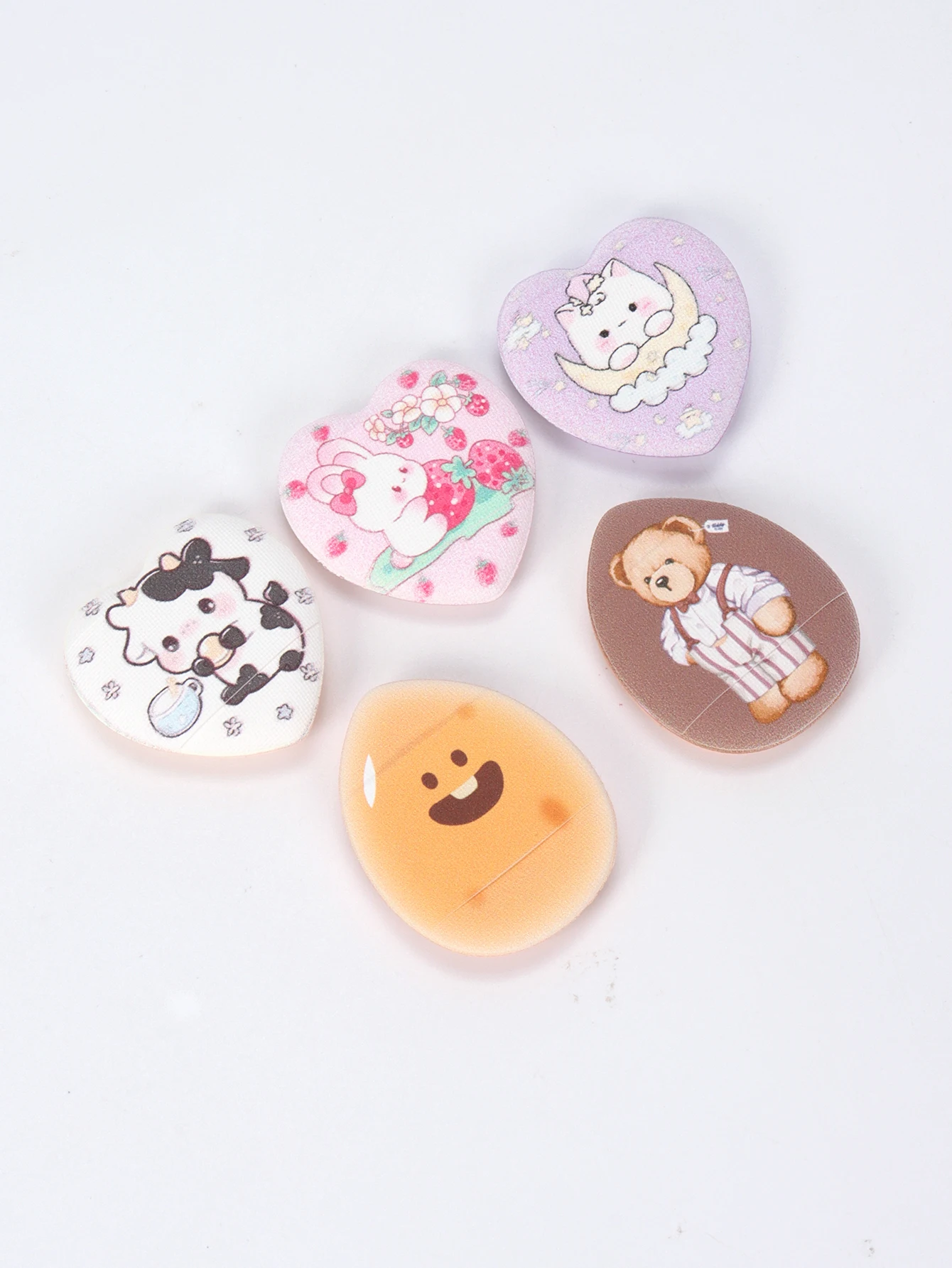 ランダムに印刷された指用パウダーパフ 5-10-20-50-100 個、水にさらされると膨らむ、湿った状態でも乾いた状態でも使用できます