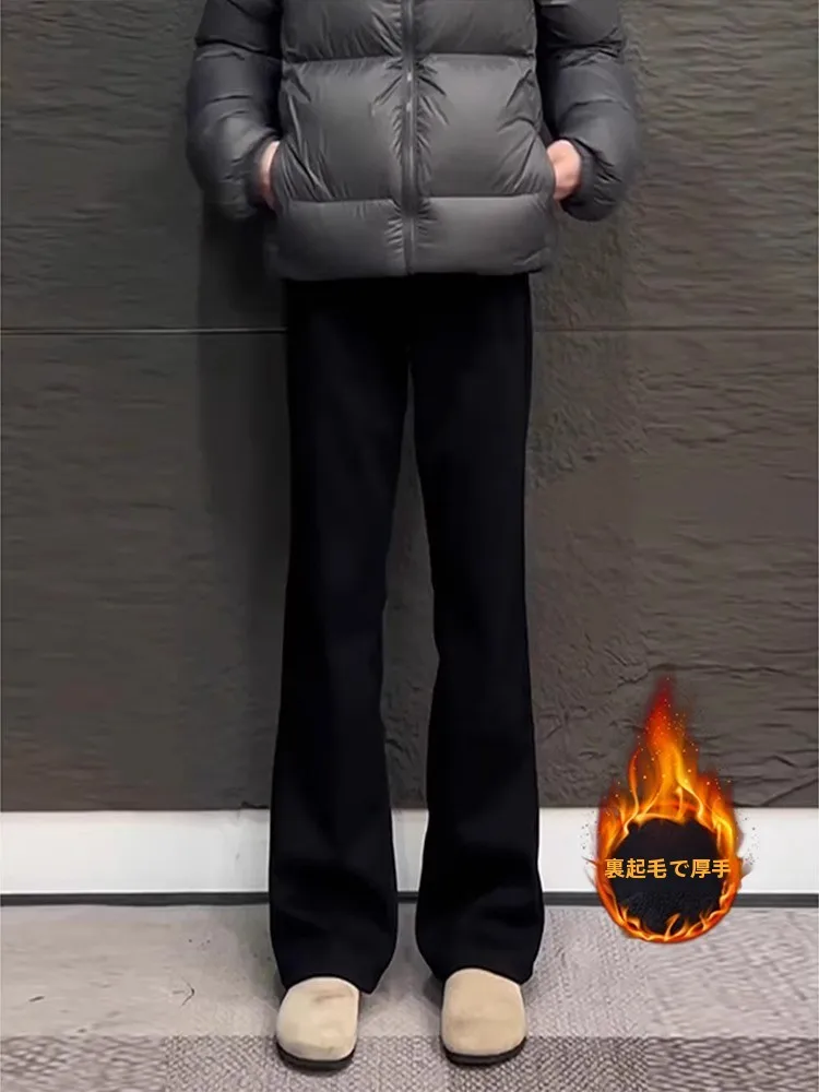 

Cleanfit Men's Bla Casual Sports Straight Leg Pants Autumn Winter Heavyweight Loose Fit Slimming Bell Bot