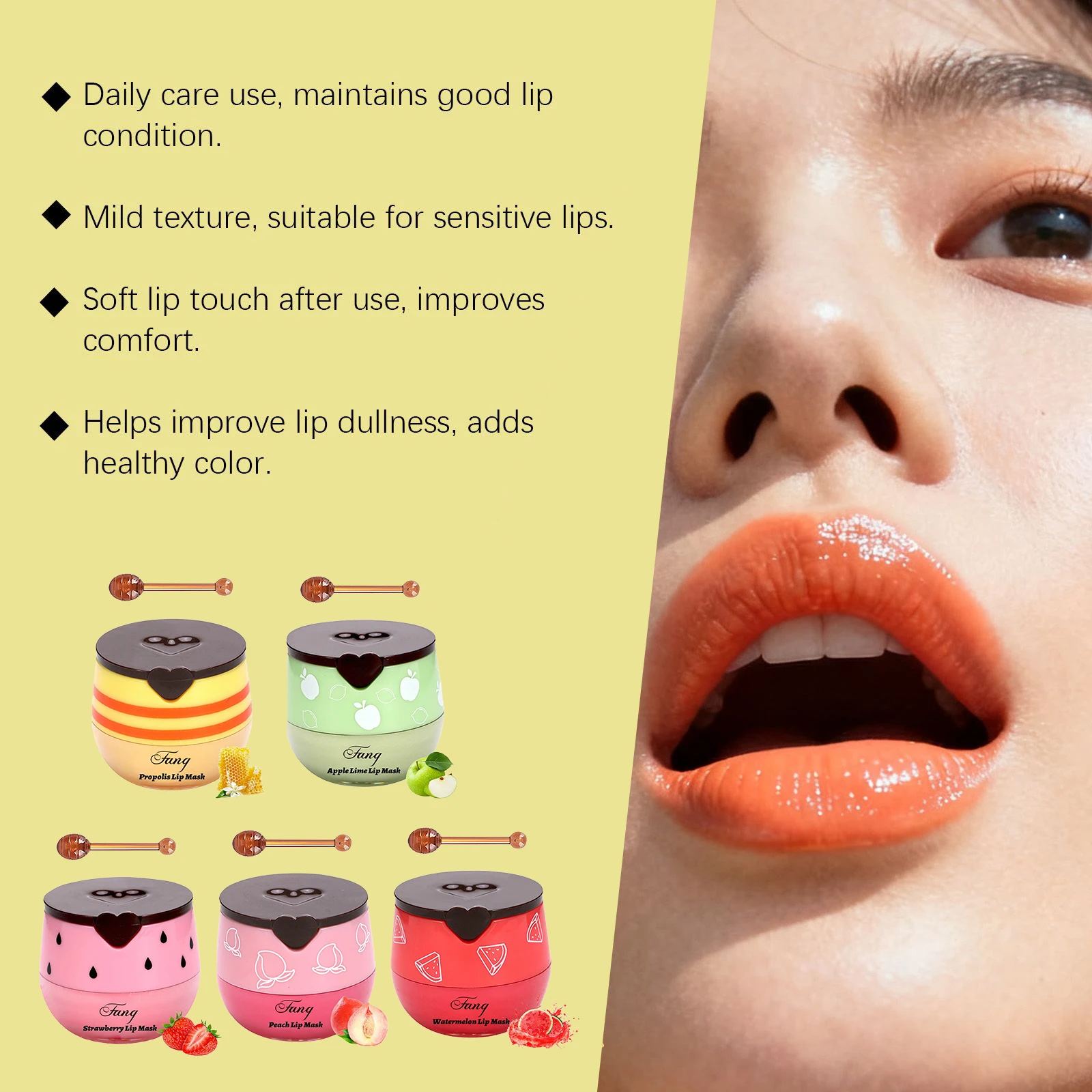Propolis Lip Masker Hydraterende Reparerende Lippenbalsem Stick Vervagen Liplijnen Hydraterende Voedende Overnachting Voor Droge Gebarsten Lippenverzorging