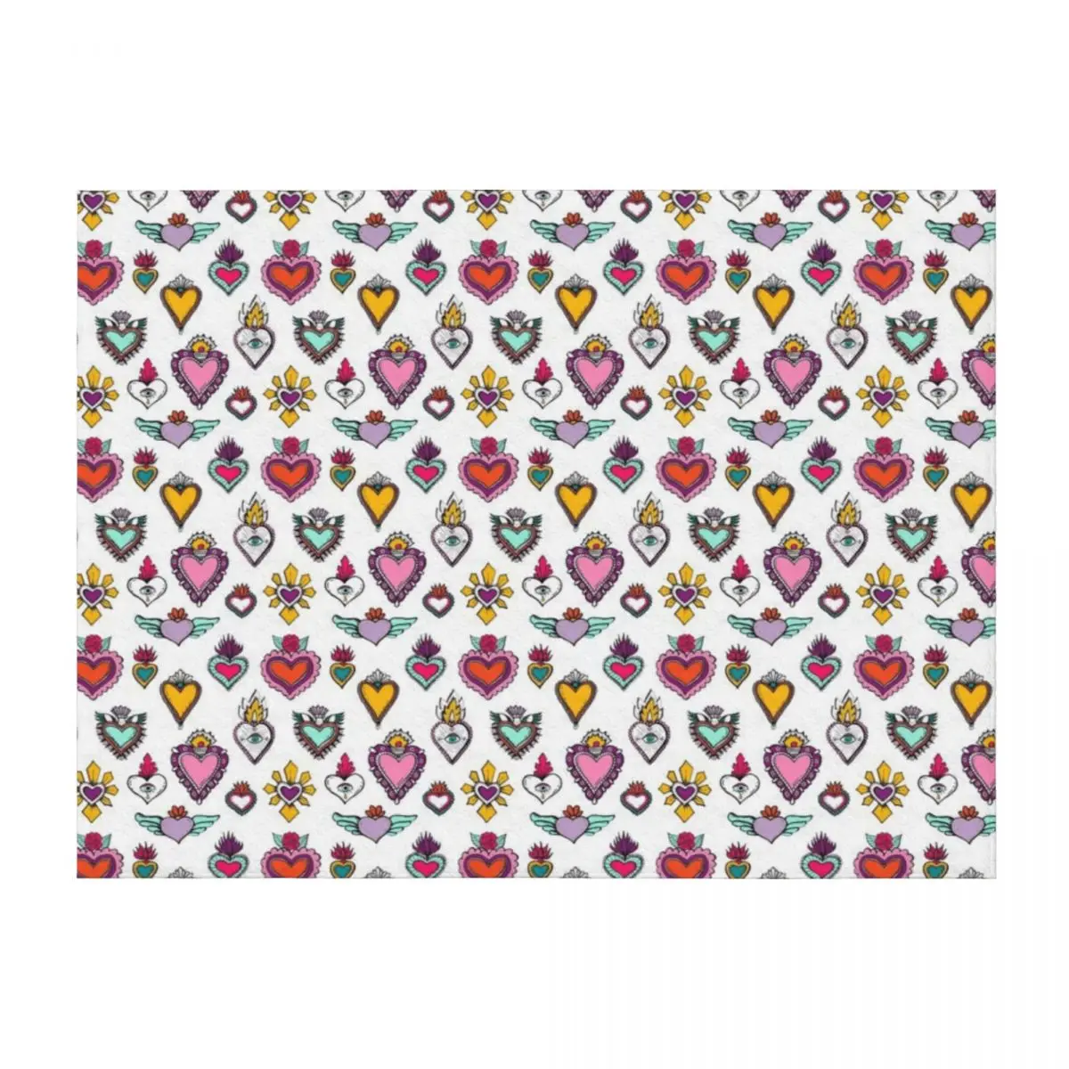 

Ex Voto Sacred Heart Pattern - Multicolor Throw Blanket For Sofa Thin For Baby christmas decoration Blankets