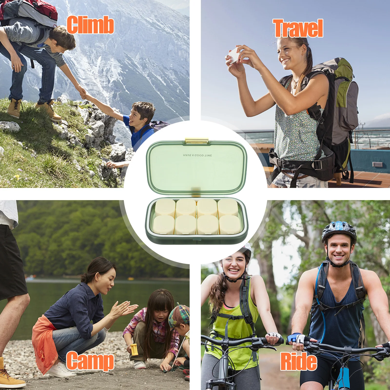 

Органайзер для ежедневных лекарств, портативный, для еженедельного использования, небольшой чехол для путешествий, прочный чехол для коробки для таблеток, чехол-органайзер, еженедельно