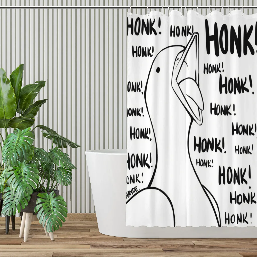 HONK White Bathroom Shower Curtains  Waterproof Partition Curtain Designed Home Decor Accessories