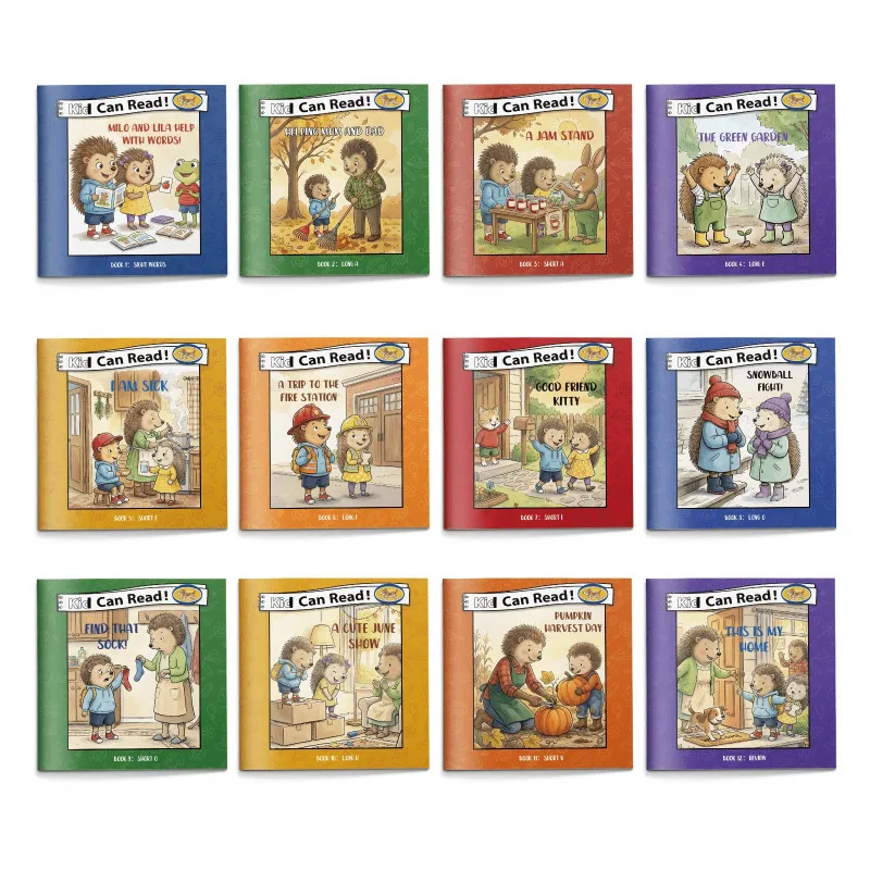 Kid Can Read! 12-Book Early Reader Phonics Set, Sight Words & Short Vowel Stories, Beginner-Friendly Sentences