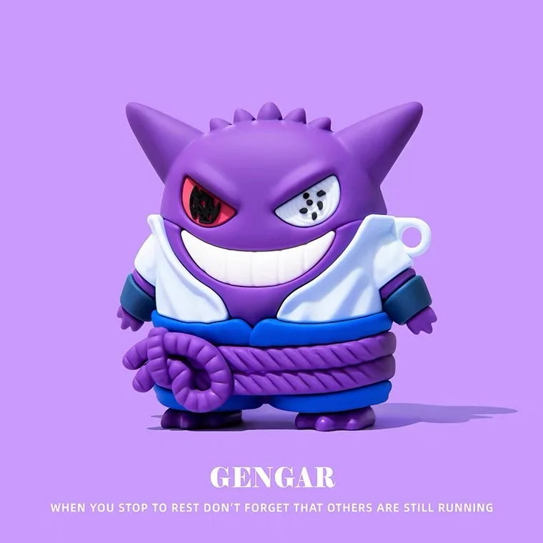 Para Funda Airpods Pro 3, Funda de silicona para auriculares de Pokemon Ball Gengar Anime para Airpods Pro 2/Airpods 4 3 2 1 Funda para niños