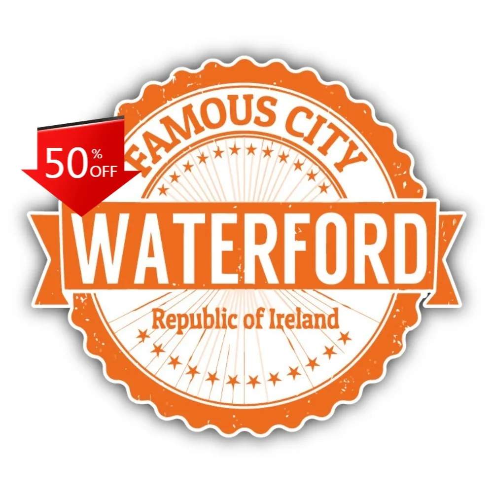 

Waterford City Ireland Grunge Cute Car Laptop Window Bumper Waterproof Vinyl Decal Gift Aesthetic Funny Cute Unique Funny