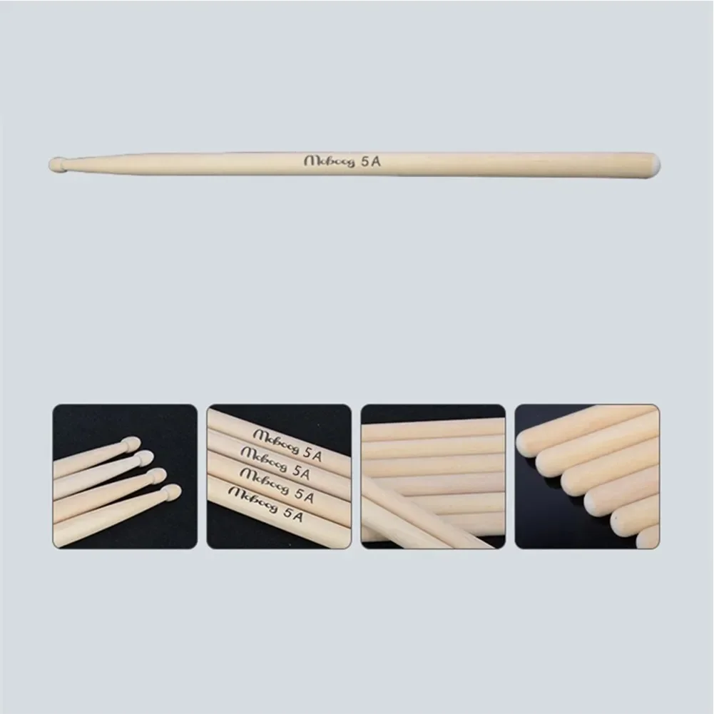 1 Pair 5A Drum Sticks High Quality Maple Wood Drumsticks Percussion Accessories Wood Color DrumSticks For Drum Musical Aparts