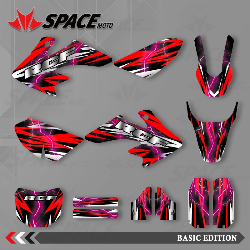 

Наклейки SPACE Custom Motorcycle Graphics Background Decal для HONDA CRF50 CRF 2000 2001-2012 CRF50 2013 2014 2015-2021, комплекты наклеек 01