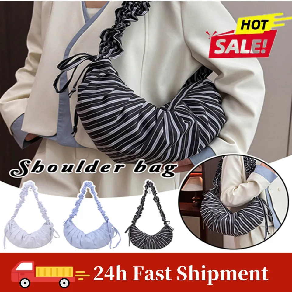 

Stylish Nylon Crossbody Purse For Women Spacious Striped Satchel Practical Shoulder Bag With Ample Space For Essential