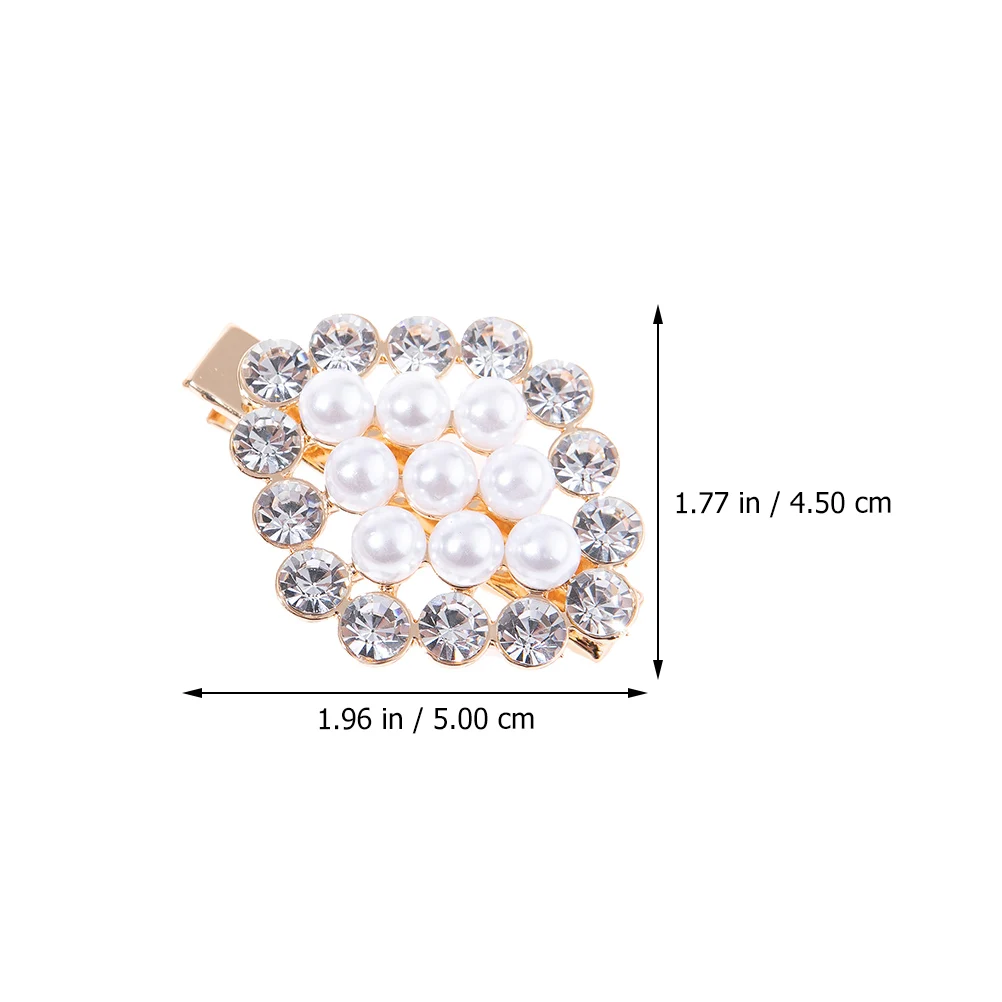 

2pcs Women Fashion Rhinestone Pearl Hair Clips Elegant Sweet Decorative Hairpin Smooth Non-Damaging Birthday Gift For Girls Wife