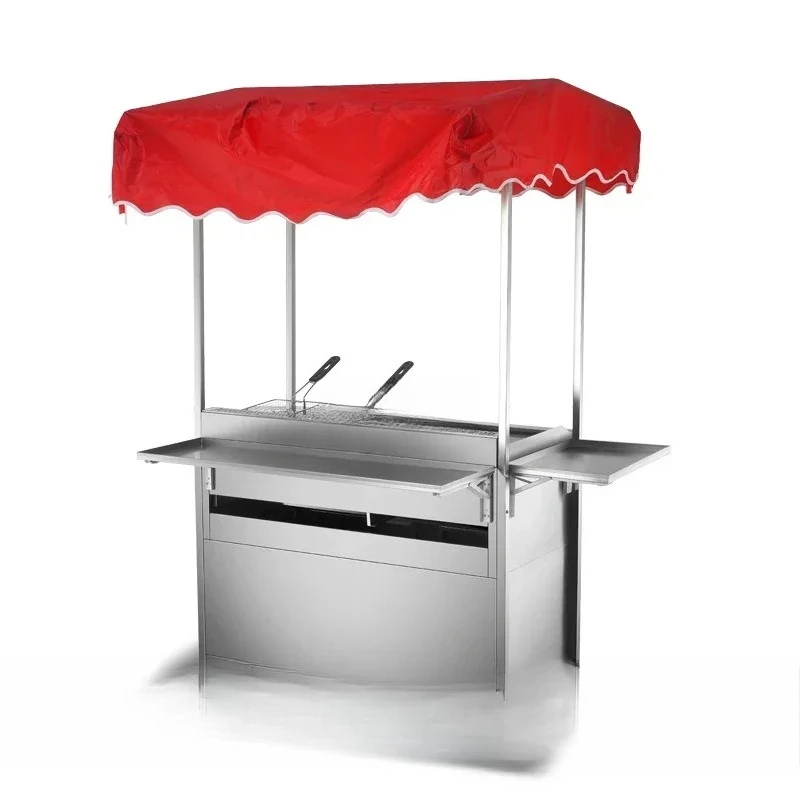 LTT1 commercial snack truck barbecue stall multifunctional iron plate cart pancake stainless steel truck