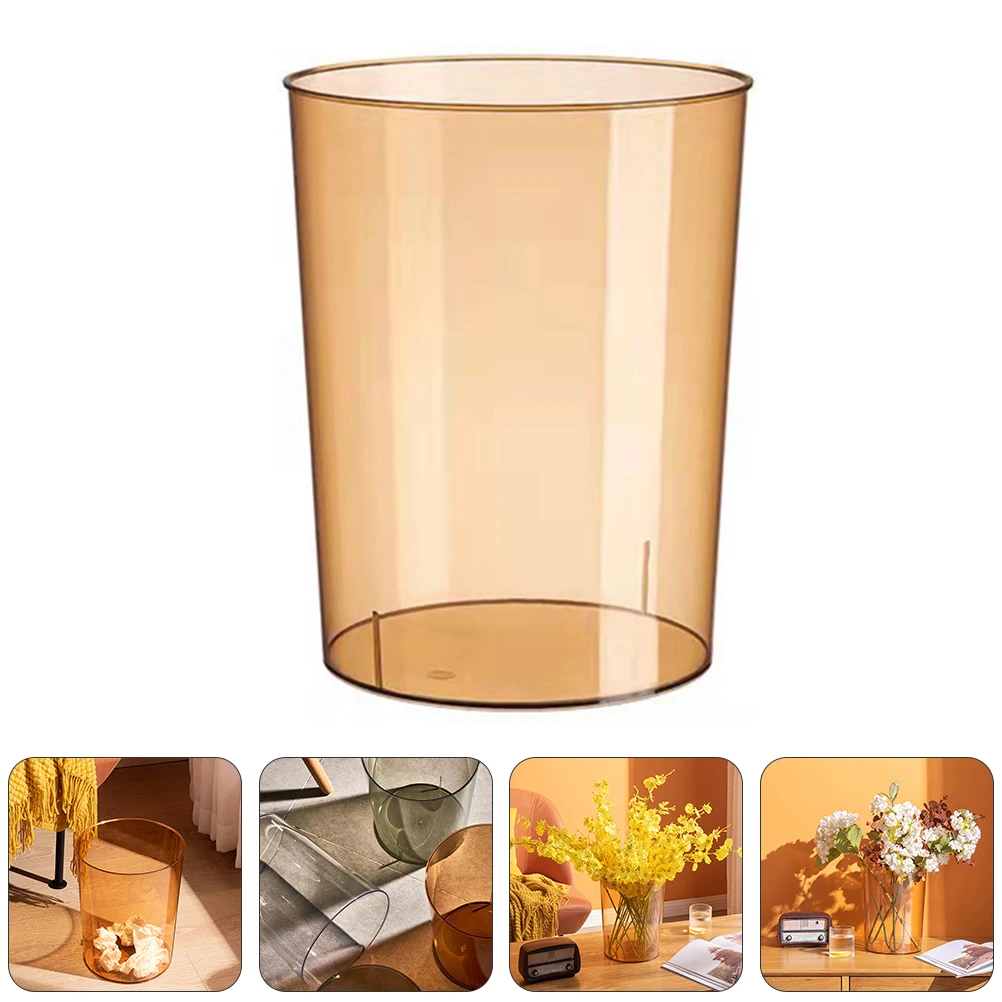 

10L Transparent Trash Can 205x235 PET Material Home Kitchen Bedroom Bathroom Waste Paper Container Plastic