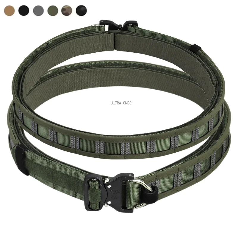 Tactical Belt 2 Layer Quick Detach Metal Buckle CS Battle Belts Lightweight MOLLE Hunting Airsoft Waistband Equipment