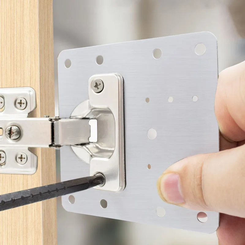 2/6/10pcs Fixing Plate with Screws, Hinge Repair Board, Cabinet Door Hinge Fixed Installation Replacement Parts, Repair Plate Ki