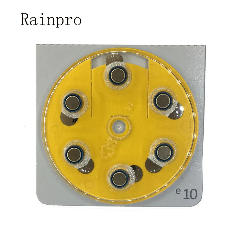 60개/몫(10팩) 보청기용 아연 공기 E10 A10 10 PR70 배터리 최고 품질