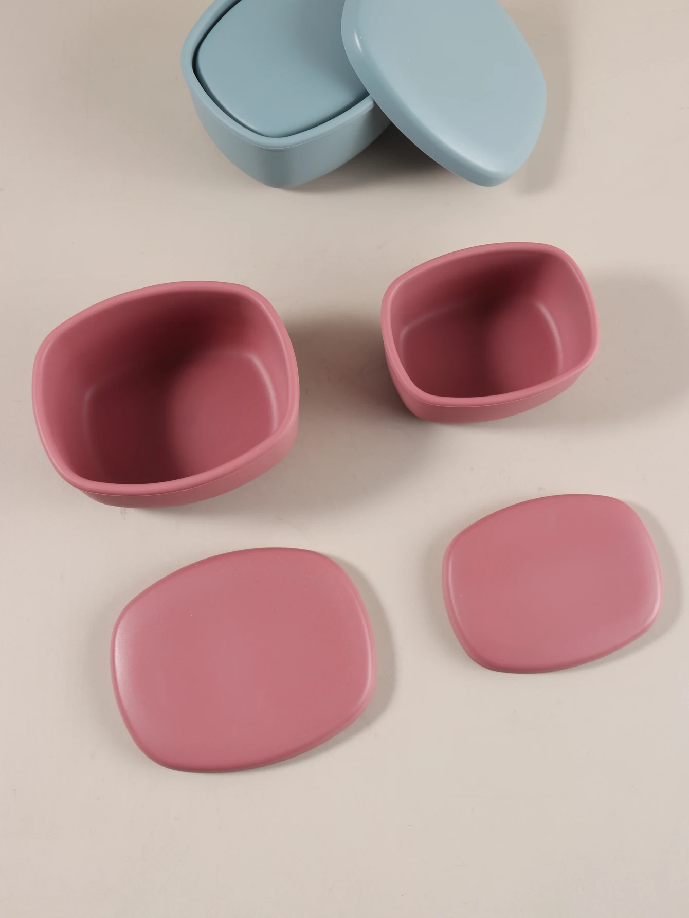 

2 in 1 2PCS/SET Food-Grade Silicone Ice Cube Mold Food Storage Containers box tray BPA-Free lunch box set