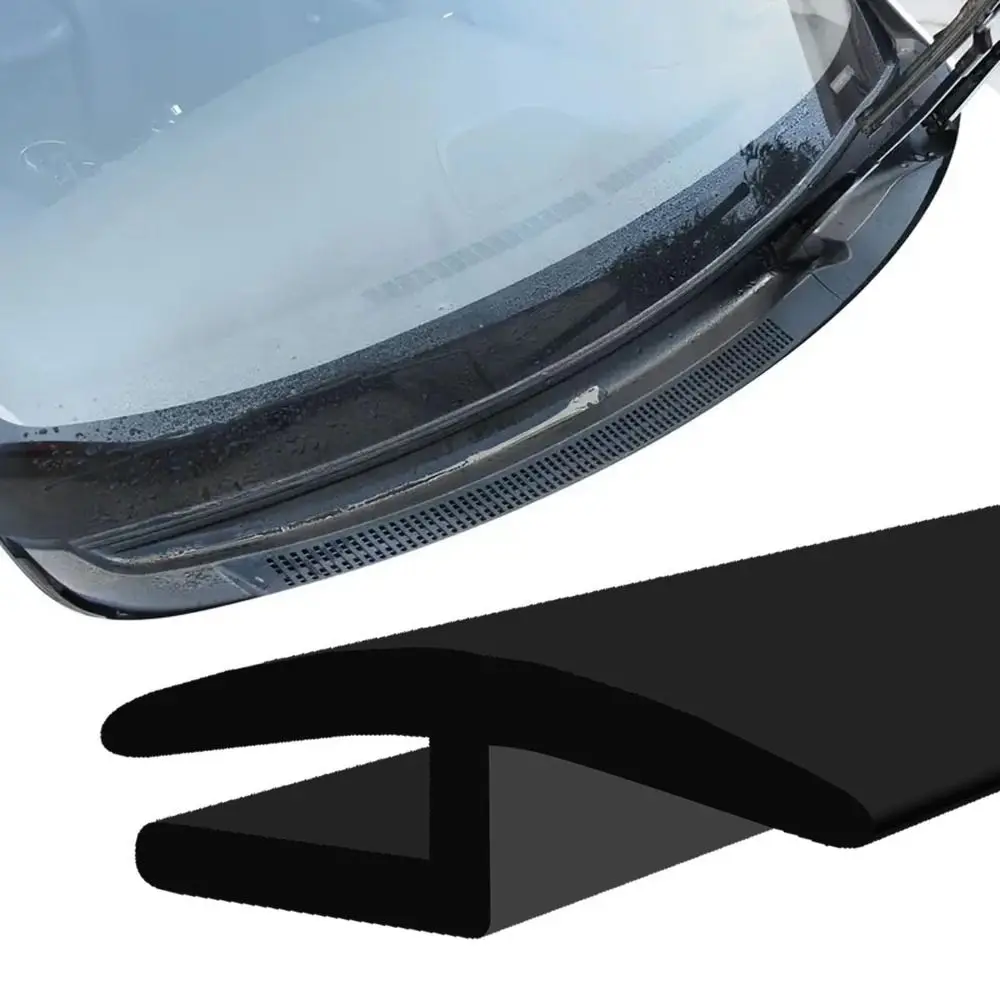 Car Windshield Cowl Rubber Seal Strip Rubber H-Shape Profile Car Weather Stripping All Weather Cuttable for Cars