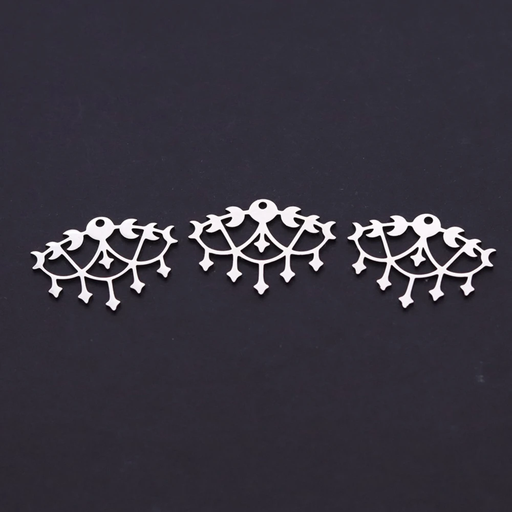 3pcs Stainless Steel Moon Star Crescent Chandelier Charms Metal Pendants for DIY Jewelry Making Necklace Keychain Accessories