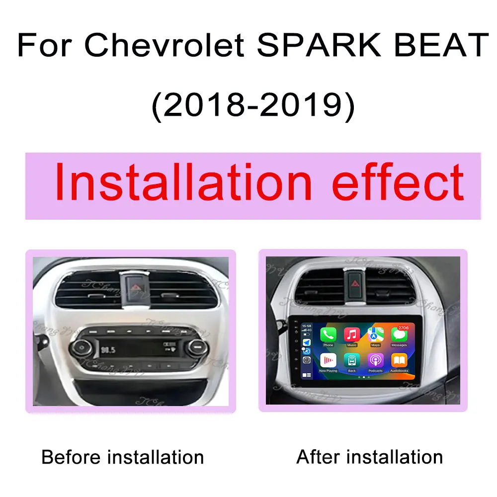 Car Radio Video Multimedia Player for Chevrolet SPARK BEAT 2018 - 2019 GPS Navi Split Screen DSP Stereo Carplay QLED Screen  BT