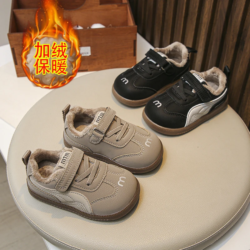 

Детская хлопковая обувь, зима 202, удобные противоскользящие уличные кроссовки для бега на платформе, низкие кеды для мальчиков и девочек, повседневные кроссовки