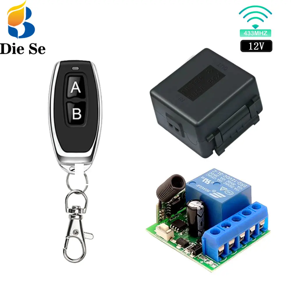 Diese 433 Mhz Universal Gate Remote Control Switch DC 12V 10A Relay Receiver Mini Module Remote Control for Gate LED Garage Door