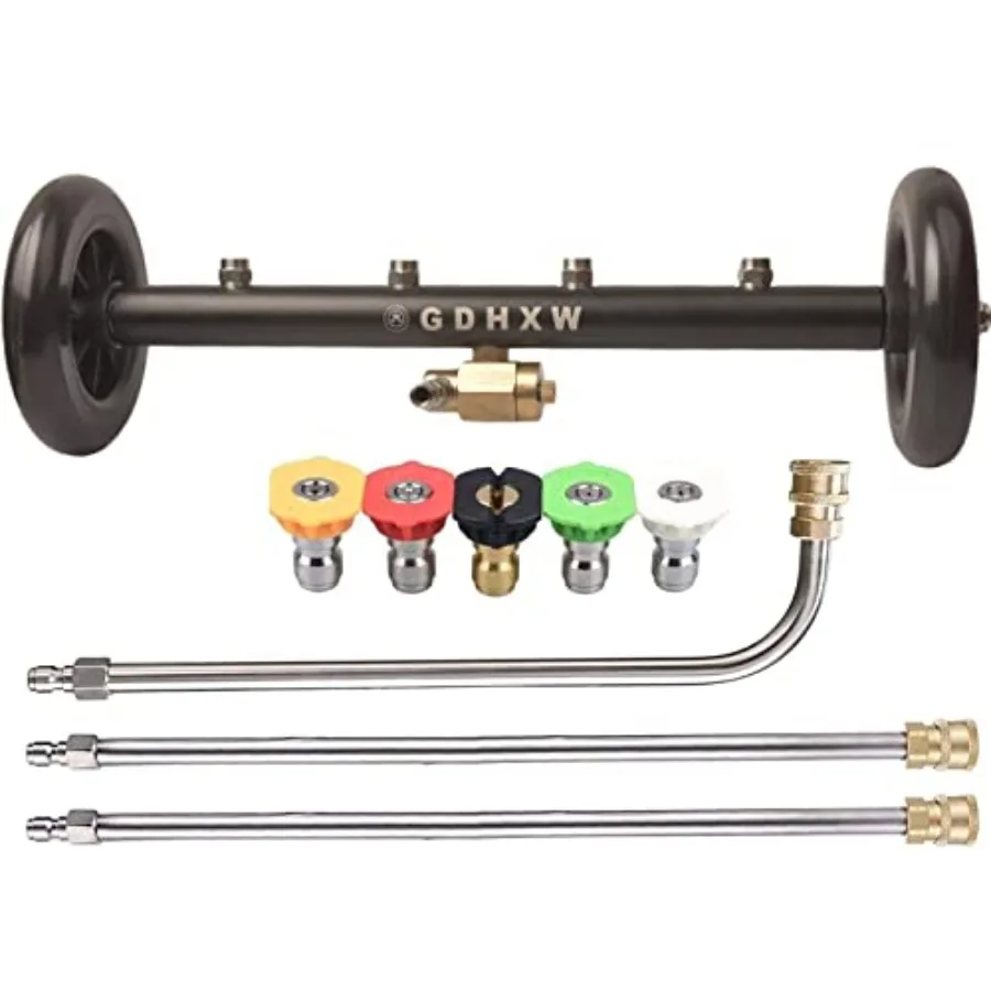 

Многофункциональный очиститель днища автомобиля, очиститель поверхностей, 16-дюймовая водяная щетка для мойки днища автомобиля с 3 удлинительными насадками, 5