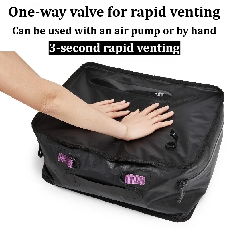 28L Vacuum Compression Storage Bag IP68 Waterproof Travel Packing Cube TPU Coated 70DNylon Luggage Organizer for Clothes&Bedding