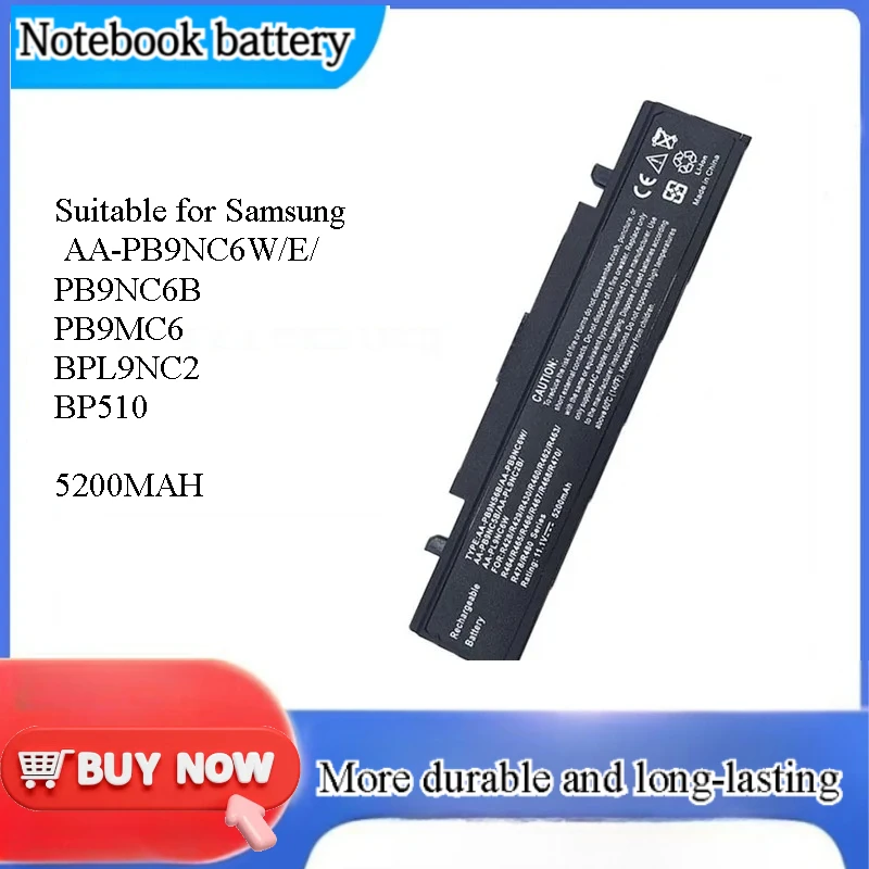 for AA-PB9NC6W E PB9NC6B PB9MC6B PL9NC2B P510 Notebook Battery Replacement High Capacity Long Life