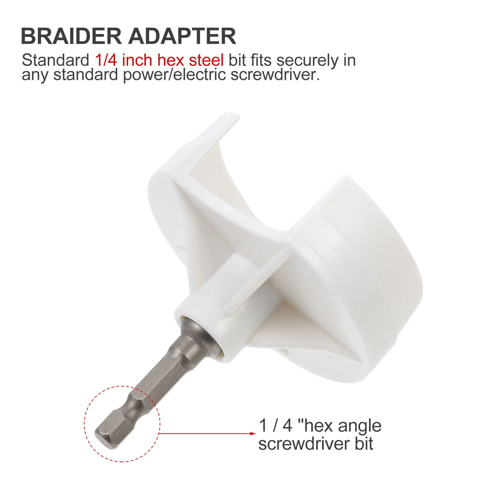 

1 set 1 Set Knitting Loom Adapter 1/4 Inch Steel Bit Crank Handle For Power Screwdriver Knitting Machine Connector Braider Tool