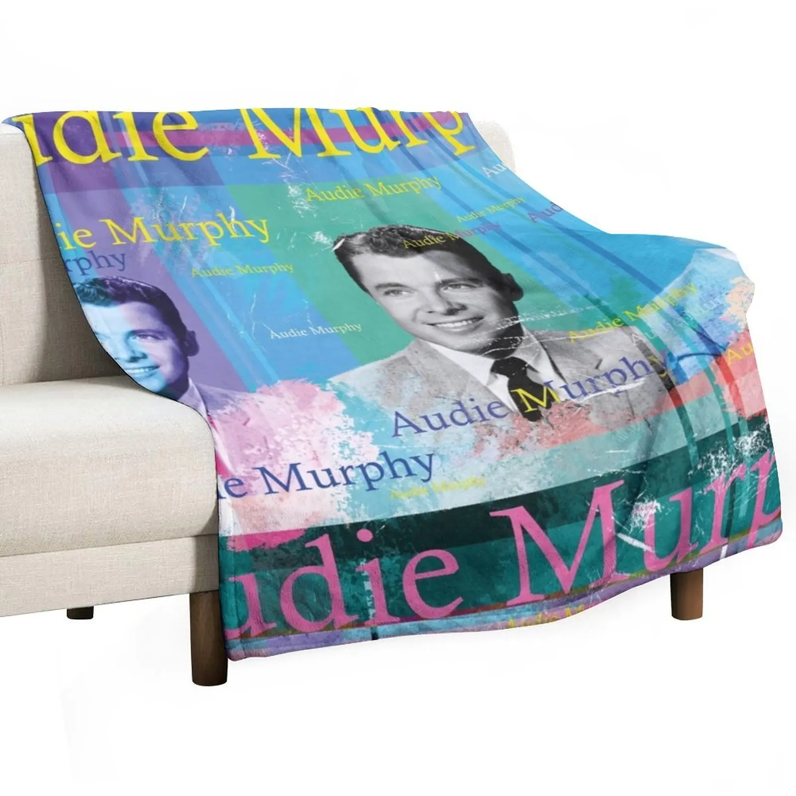 aesthetic, portrait, American actor western hero Audie Murphy Throw Blanket Sofa Quilt Moving Beautifuls Blankets