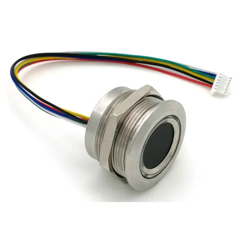 R503 Circular Round RGB Ring Indicator LED Control DC3.3V MX1.0-6Pin Capacitive Fingerprint Module Sensor Scanner, 32Mm