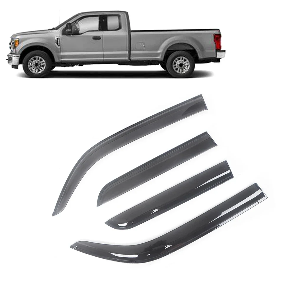 Window Visor Rain Guards for FORD F-250 F-350 F-450 F-550 Super Duty Extended Cab 2017 2018 2019 2020 2021 Door Wind Deflectors