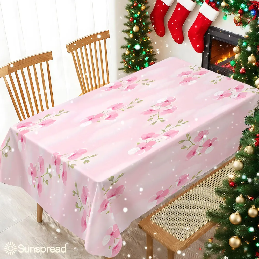 Cloudy Sakura Waterproof table cloth, splash-proof tablecloth, for party, Halloween, Christmas, dining, camping