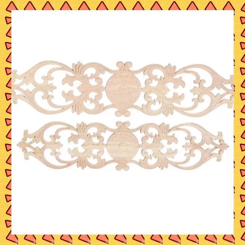 

A008 20Pcs 30Cmx7cm Woodcarving Decals Carved Corner Flower Home Decoration Cabinet Door Patch Onlay Wood Applique